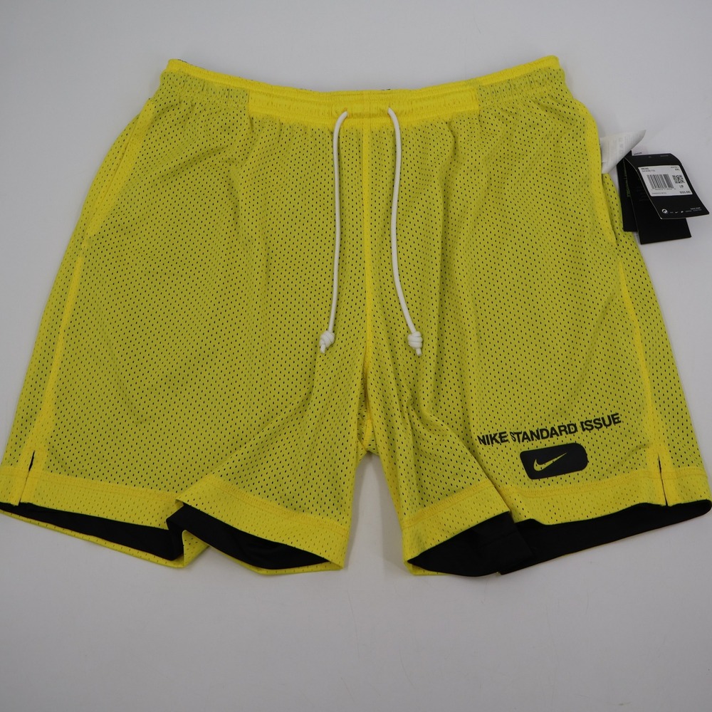 Nike Standard Issue Reversible Basketball Shorts Men XXL Yellow Black DA3030-731